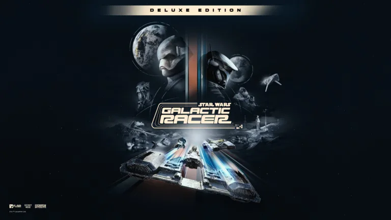 Deluxe Edition artwork showing racers above two vehicles and the game logo